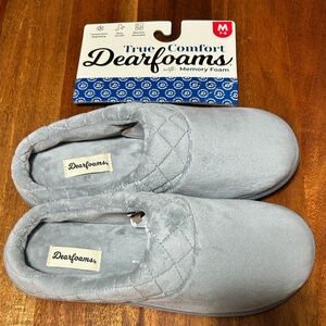 Dearfoams Women's Grey - Sleet Slippers with memory foam size Medium 7-8